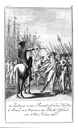 Die Landung einer französischen Hilfsarmee in Rhode Island, Amerika, 11. Juli 1780